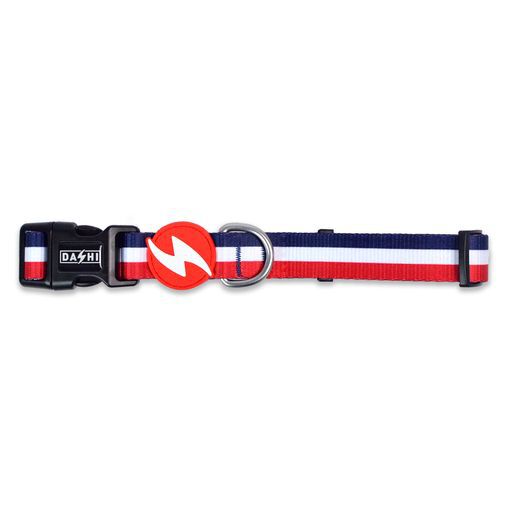 Dashi stripes collar de poli&eacute;ster rojo y azul para perros, , large Imagen numero 2